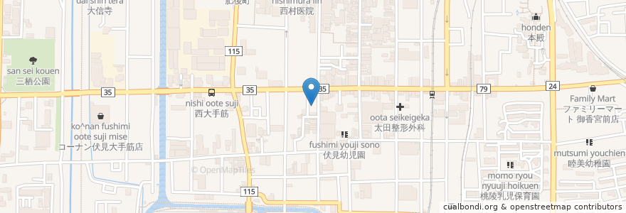 Mapa de ubicacion de ジョティ en Japan, Präfektur Kyōto, 京都市, 伏見区.