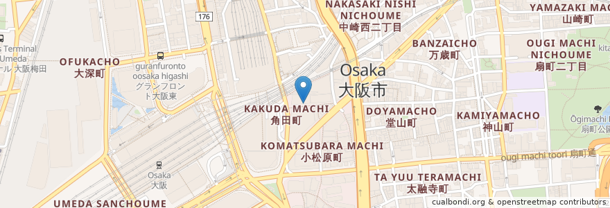 Mapa de ubicacion de Tea Stand TAPICI en Япония, Осака, 大阪市, 北区.