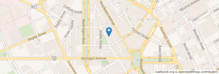 Mapa de ubicacion de La Lanterna en Stati Uniti D'America, Michigan, Detroit.