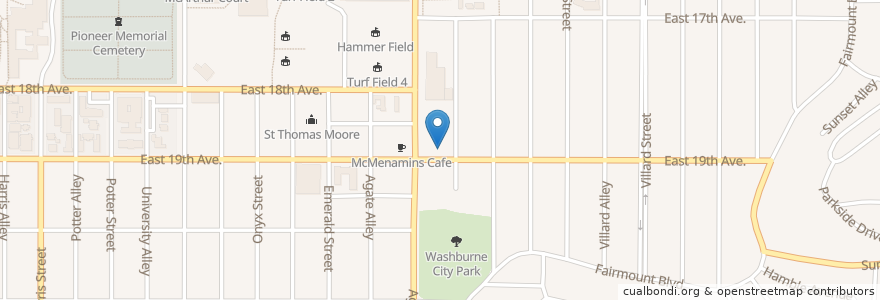 Mapa de ubicacion de Hey Neighbor Pizza House en United States, Oregon, Lane County, Eugene.