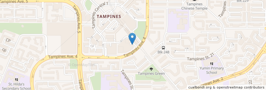Mapa de ubicacion de Tampines Mall Carpark en Singapura, Northeast.