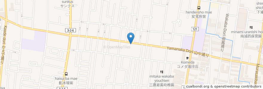 Mapa de ubicacion de 石井薬局 en Япония, Токио, Митака.