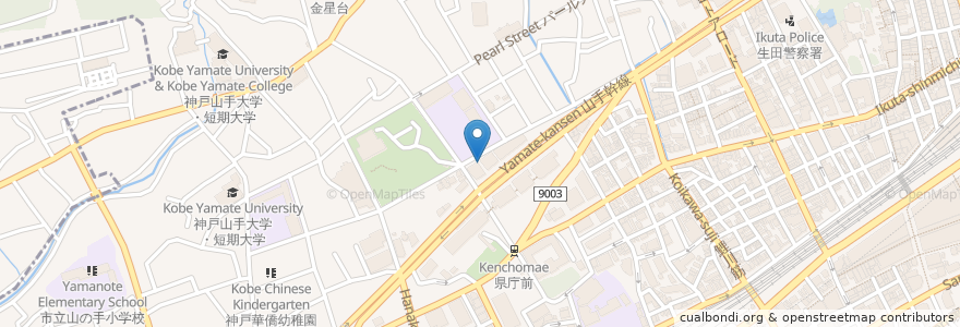 Mapa de ubicacion de ロイン 県庁店 en ژاپن, 兵庫県, 神戸市, 中央区.