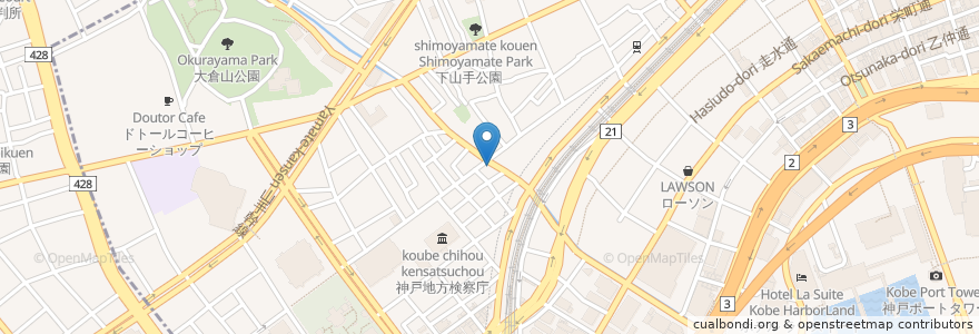 Mapa de ubicacion de ノイシュバーン en اليابان, 兵庫県, 神戸市, 中央区.