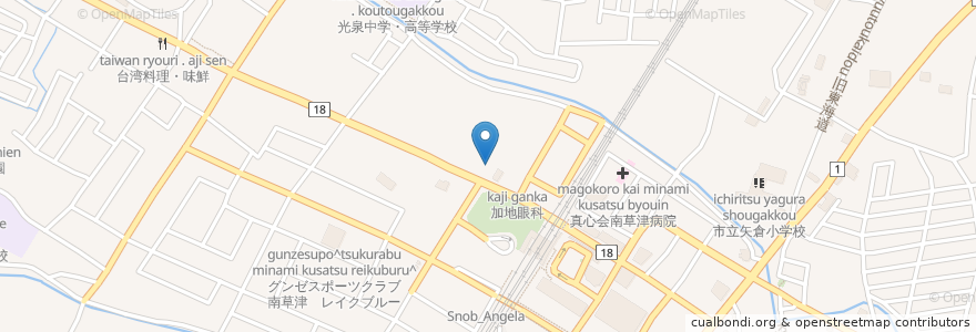 Mapa de ubicacion de キリン堂 en 日本, 滋賀県/滋賀縣, 草津市.