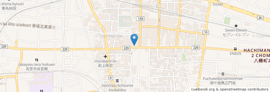 Mapa de ubicacion de ジュジュハット en 日本, 東京都, 府中市.