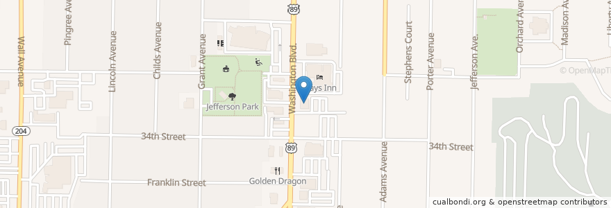 Mapa de ubicacion de Dee's en Amerika Syarikat, Utah, Weber County, Ogden.