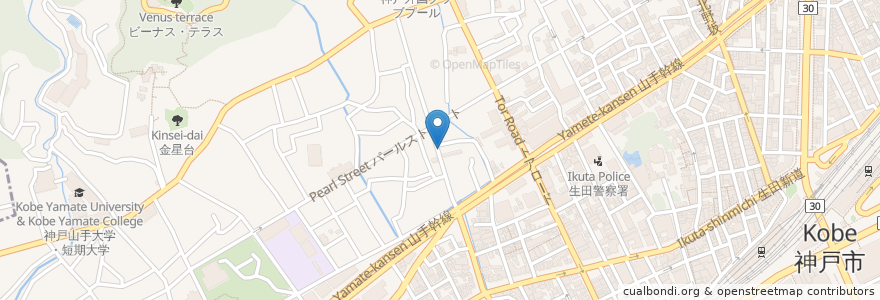 Mapa de ubicacion de エール薬局 中山手通店 en Japan, Hyogo Prefecture, Kobe, Chuo Ward.