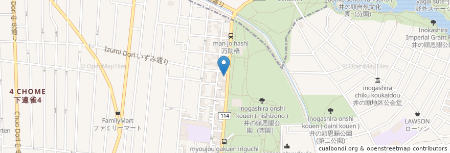 Mapa de ubicacion de Terrace Gallery Cafe en Jepun, 東京都, 三鷹市.