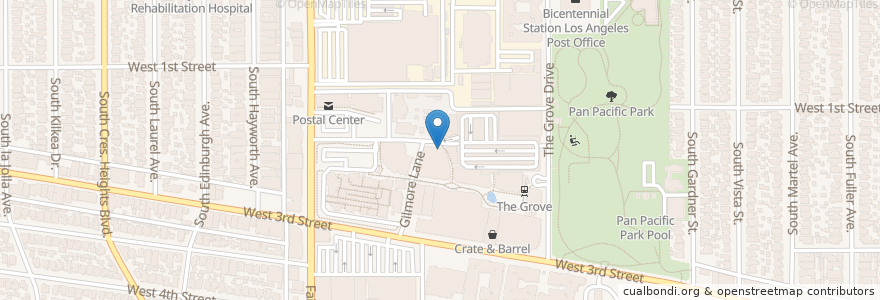 Mapa de ubicacion de Whisper Lounge en 미국, 캘리포니아주, Los Angeles County, 로스앤젤레스.
