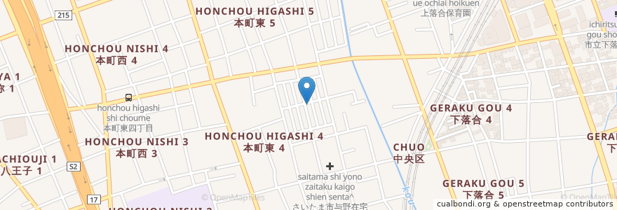 Mapa de ubicacion de 大和町自治会館 en Япония, Сайтама, Сайтама, 中央区.