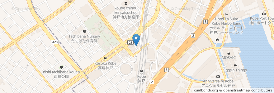 Mapa de ubicacion de 福満園 en Japan, 兵庫県, Kobe, 中央区.