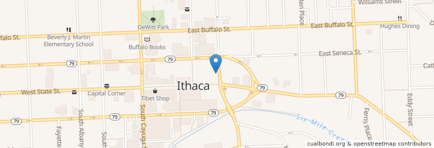 Mapa de ubicacion de Mercato en Estados Unidos De América, Nueva York, Tompkins County, Ithaca Town, Ithaca.