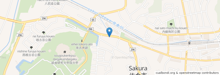Mapa de ubicacion de 長寿庵 en 日本, 千葉県, 佐倉市.