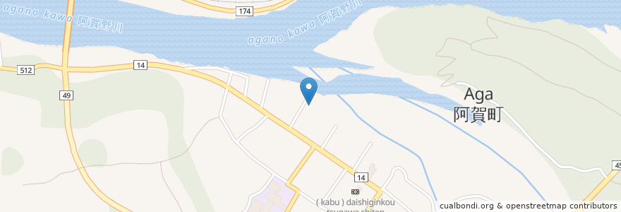 Mapa de ubicacion de ふるさと交流川屋敷 en 日本, 新潟県, 東蒲原郡, 阿賀町.