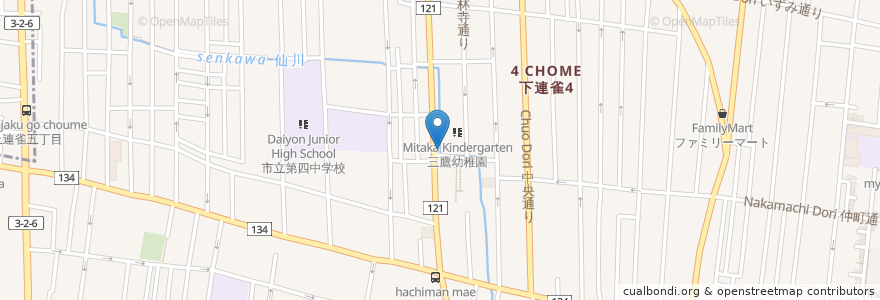 Mapa de ubicacion de たきがわグリニック en Япония, Токио, Митака.