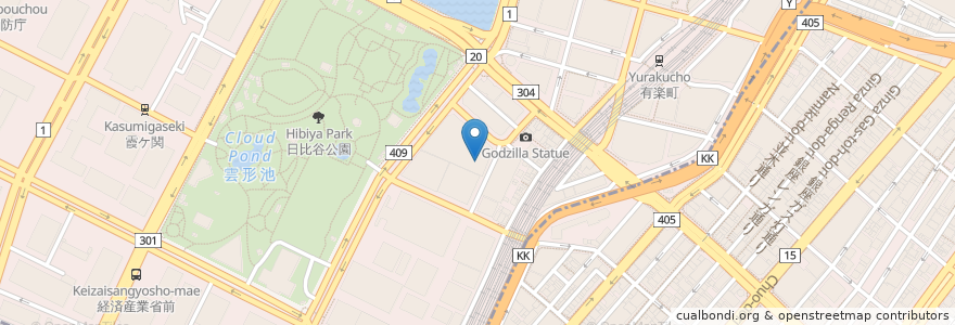 Mapa de ubicacion de TOHO CINEMAS HIBIYA en 日本, 東京都, 千代田区.