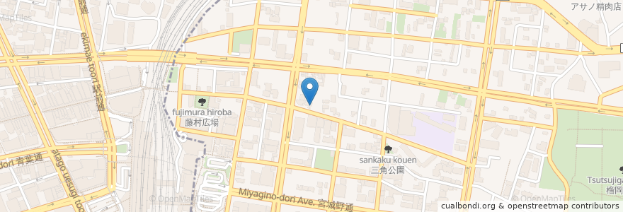 Mapa de ubicacion de きばらし en Japonya, 宮城県, 仙台市, 青葉区, 宮城野区.