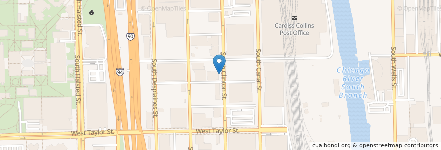 Mapa de ubicacion de Clinton St & Polk St en アメリカ合衆国, イリノイ州, シカゴ.