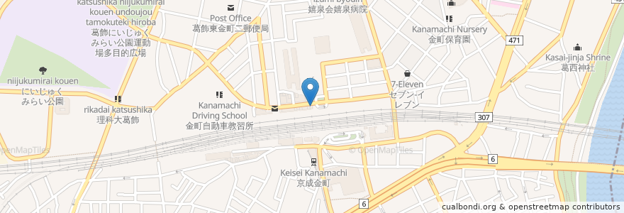 Mapa de ubicacion de マツモトキヨシ en 日本, 東京都, 葛飾区.