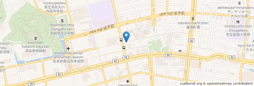 Mapa de ubicacion de MOCHA en 일본, 고치현, 고치시.