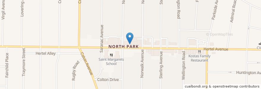 Mapa de ubicacion de North Park Theatre en الولايات المتّحدة الأمريكيّة, نيويورك, مقاطعة إيري, بوفالو.