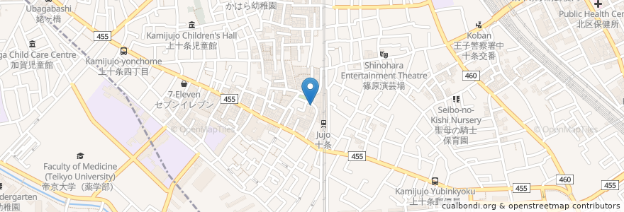 Mapa de ubicacion de 郵便ポスト en ژاپن, 東京都, 北区.