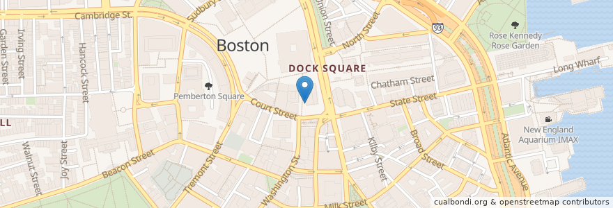 Mapa de ubicacion de Citizens Bank en Estados Unidos Da América, Massachusetts, Suffolk County, Boston.