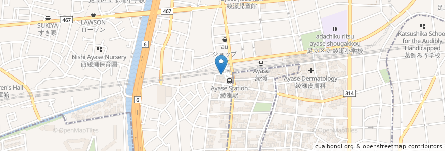 Mapa de ubicacion de CoCo壱番屋 en Japan, 東京都, 足立区.