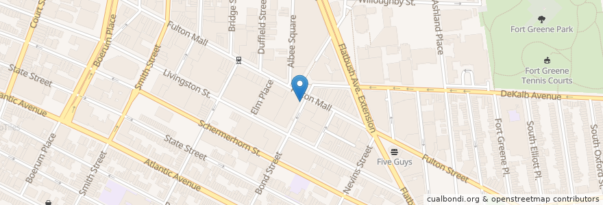 Mapa de ubicacion de Citi Bike - Bond Street & Fulton Mall en United States, New York, New York, Brooklyn.
