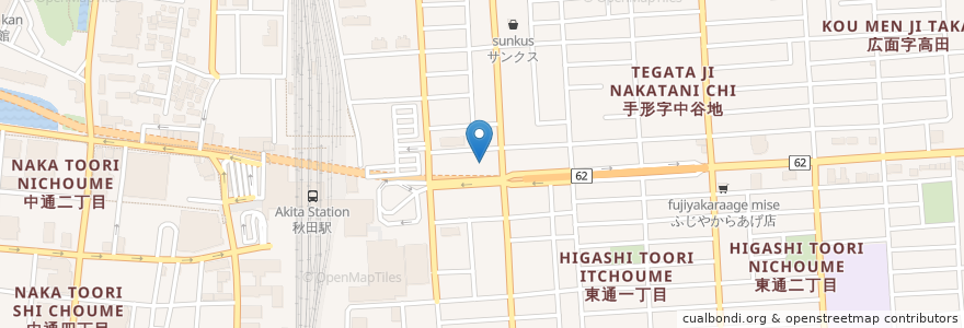 Mapa de ubicacion de タイムズカー 秋田駅東口店 en Japan, Präfektur Akita, 秋田市.