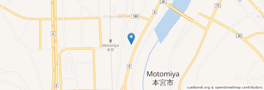 Mapa de ubicacion de 本宮郵便局 en Japan, Präfektur Fukushima, 本宮市.