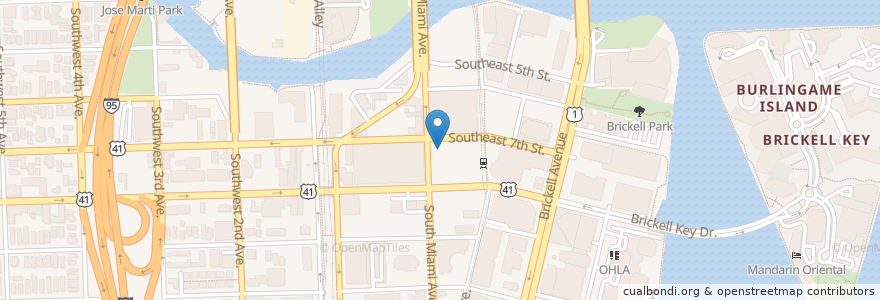 Mapa de ubicacion de CMX Brickell City Centre en 美利坚合众国/美利堅合眾國, 佛罗里达州/佛羅里達州, 迈阿密-戴德县/邁亞美戴德縣/邁阿密-戴德郡, 迈阿密/邁阿密.