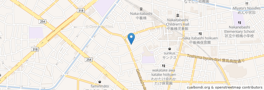 Mapa de ubicacion de 宝湯(跡) en اليابان, 東京都, 板橋区.