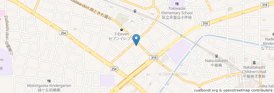 Mapa de ubicacion de ときわ浴場(跡) en Japón, Tokio, Itabashi.
