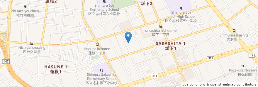 Mapa de ubicacion de 橘湯(廃業) en ژاپن, 東京都, 板橋区.