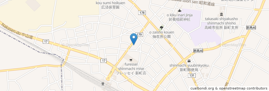 Mapa de ubicacion de 関口医院 en ژاپن, 群馬県, 高崎市.