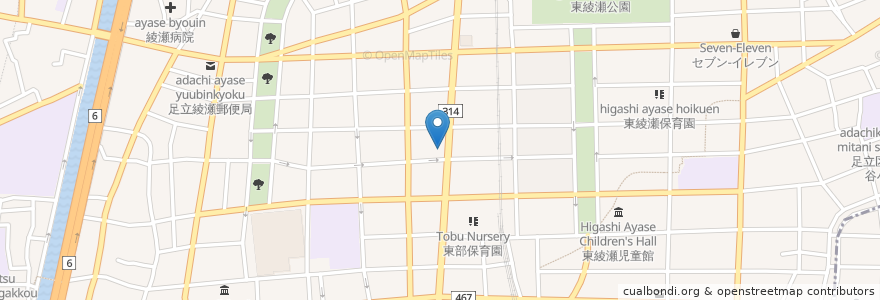 Mapa de ubicacion de Jonathan's en اليابان, 東京都, 足立区.