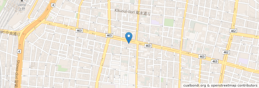 Mapa de ubicacion de 稲荷屋 en Japan, Tokio, 台東区.