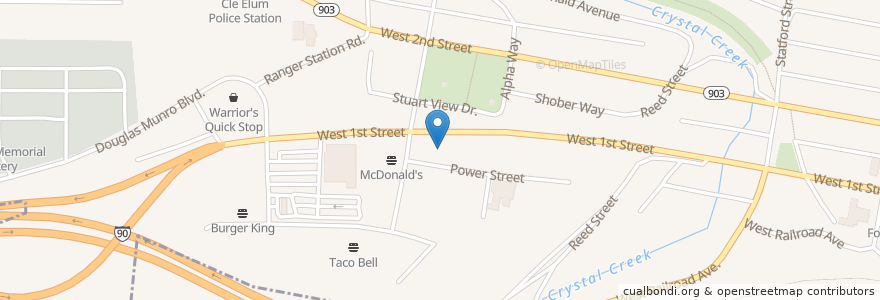 Mapa de ubicacion de Kingdom Hall of Jehovah's Witnesses en États-Unis D'Amérique, Washington, Kittitas County, Cle Elum.