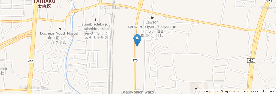 Mapa de ubicacion de スナック フォー・エバー en Japan, 宮城県, 仙台市, 太白区.