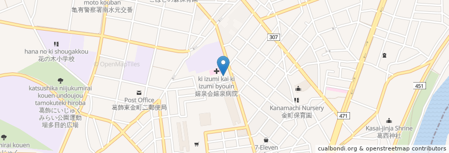 Mapa de ubicacion de 常光寺 en Japonya, 東京都, 葛飾区.