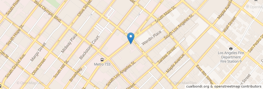 Mapa de ubicacion de Union Bank en アメリカ合衆国, カリフォルニア州, Los Angeles County, ロサンゼルス.
