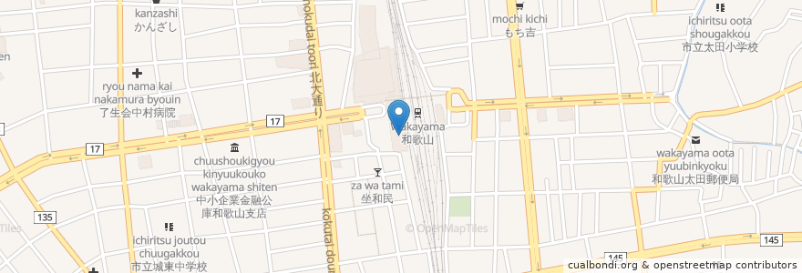 Mapa de ubicacion de ECC和歌山ミオ校 en 日本, 和歌山県, 和歌山市.