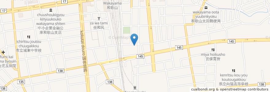 Mapa de ubicacion de 金の蔵Jr. JR和歌山駅前店 en Japonya, 和歌山県, 和歌山市.