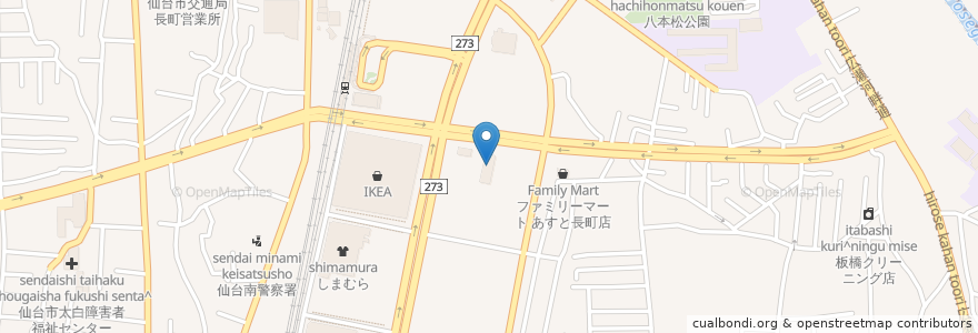Mapa de ubicacion de 伊藤耳鼻いんこう科 en Japonya, 宮城県, 仙台市, 太白区.