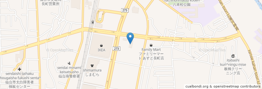 Mapa de ubicacion de ひかり薬局 長町駅東 en 日本, 宮城県, 仙台市, 太白区.