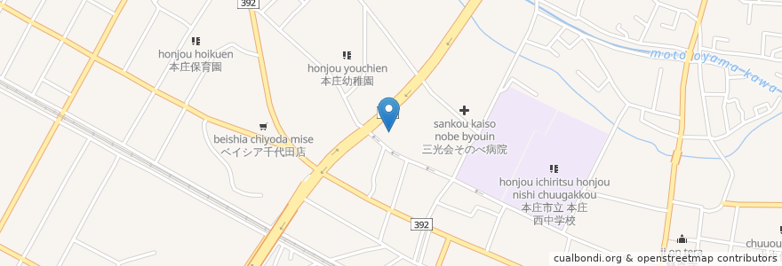 Mapa de ubicacion de 佛母寺 en Japón, Prefectura De Saitama, 本庄市.
