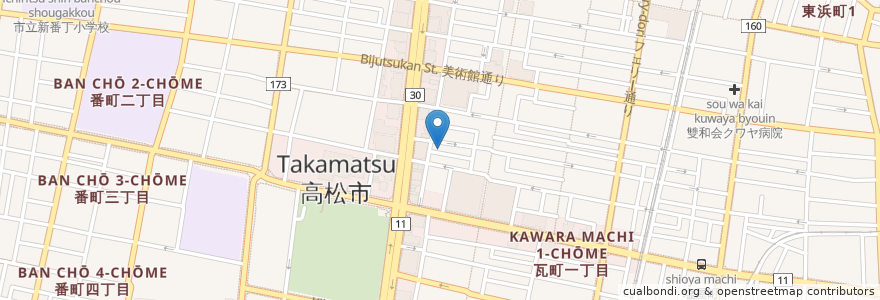 Mapa de ubicacion de 骨付鳥 一鶴 高松店 en Jepun, 香川県, 高松市.