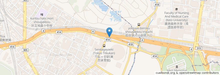 Mapa de ubicacion de Sendagaya Station en Japan, Tokyo, Shibuya.